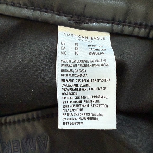 American Eagle Faux Leather High Rise Skort Sz 18 NWT Wrap Black - Picture 11 of 16